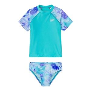 BRAND NEW girl youth speedo 2 pc rashguard swimsuit swimming bathing suit size 4